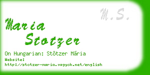 maria stotzer business card