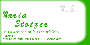 maria stotzer business card